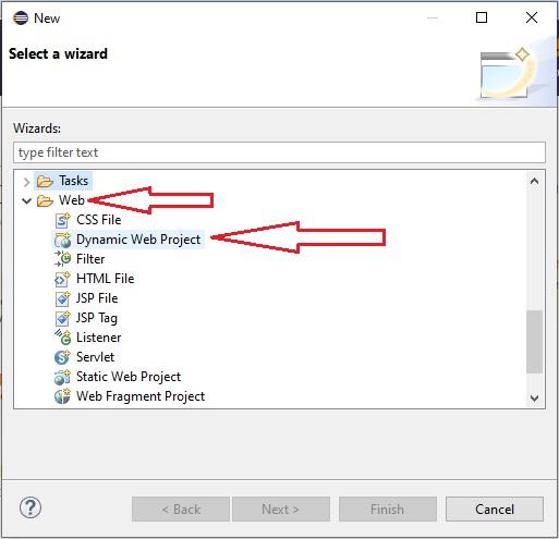 create dynamic web project in eclipse