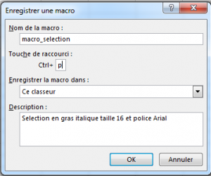 créer macro excel
