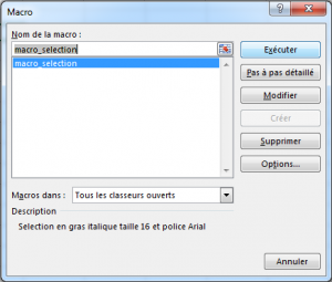 créer macro excel