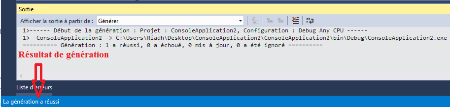 C# : Exécuter un programme en mode console
