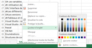Gestion de feuilles de calcul