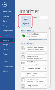 Comment imprimer un document Word