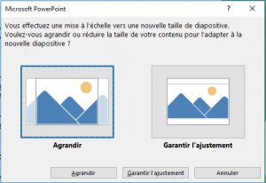 Modifier la taille de vos diapositives