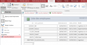 Microsoft Access etats