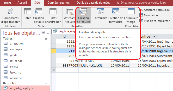 Microsoft Access requetes