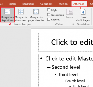 masque diapositive powerpoint