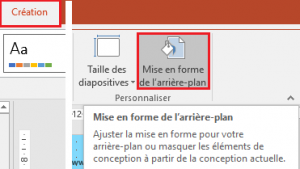 mise en forme arriere plan