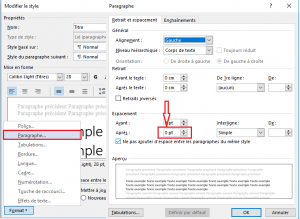 modifier style Word