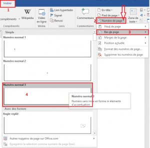 numéro de page Word 2013