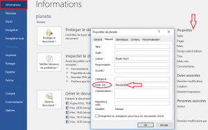 propriété document word