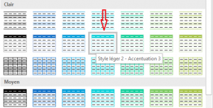 style de tableau powerpoint
