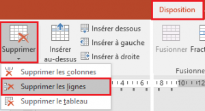 supprimer ligne tableau powerpoint