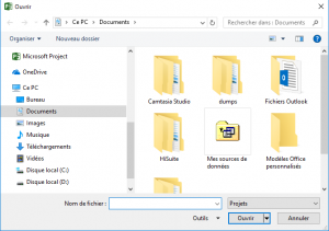 Ouvrir ms project