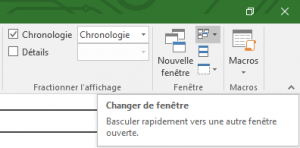 ms project changer de fenetre