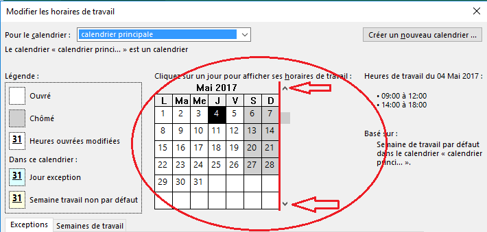 Calendrier ms project