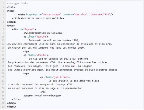 Exercices en CSS les sélecteurs Série 01 – apcpedagogie