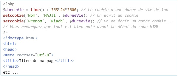 Les Cookies en PHP