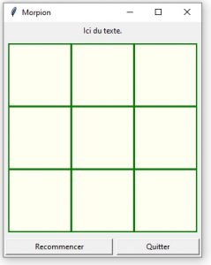 Exercices événements tkinter en python