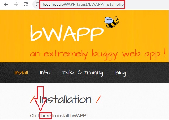 Comment installer l'application Web bWAPP