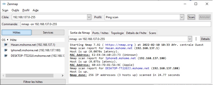 Utiliser le scanner réseau Nmap sous Windows