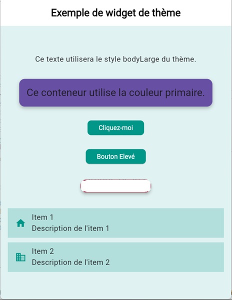 Le widget Theme dans Flutter