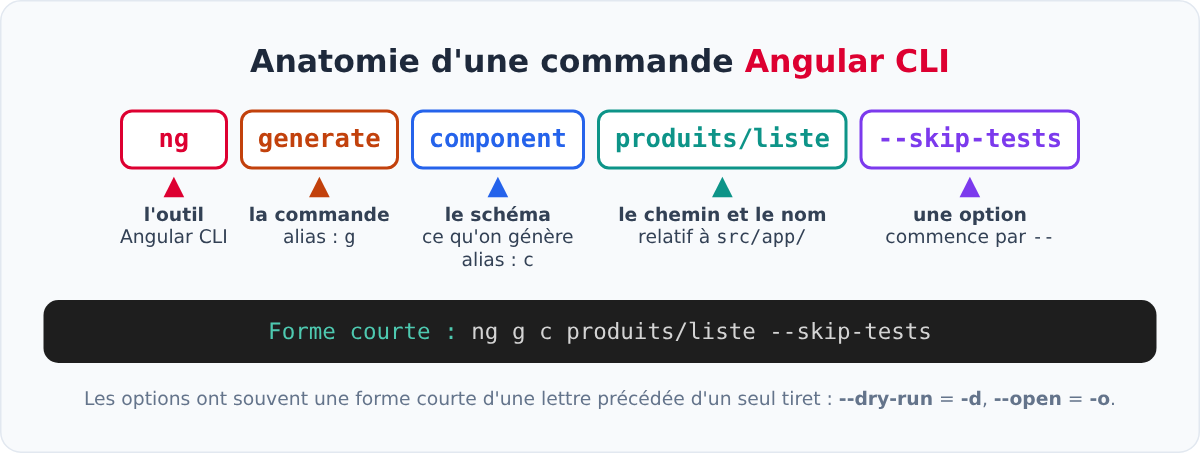 Anatomie d'une commande Angular CLI