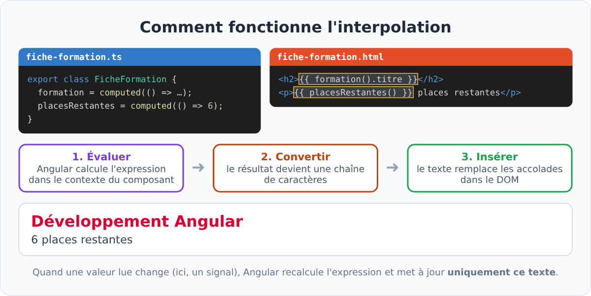 Fonctionnement de l'interpolation Angular : évaluer, convertir, insérer
